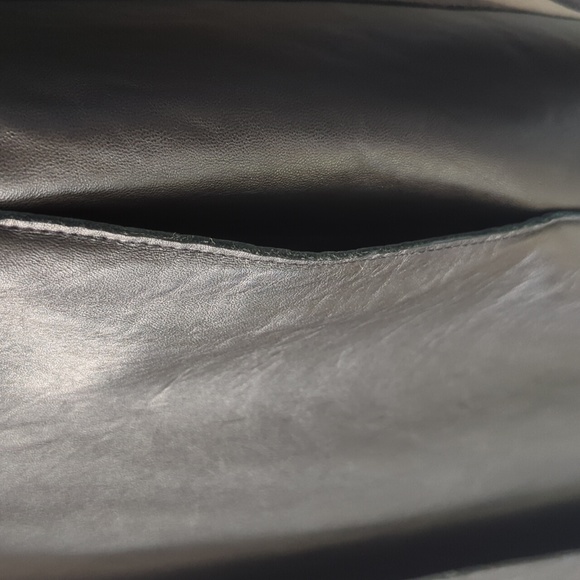 Express Vintage Genuine Leather Black Trench Jacket 13/14 - Picture 13 of 16